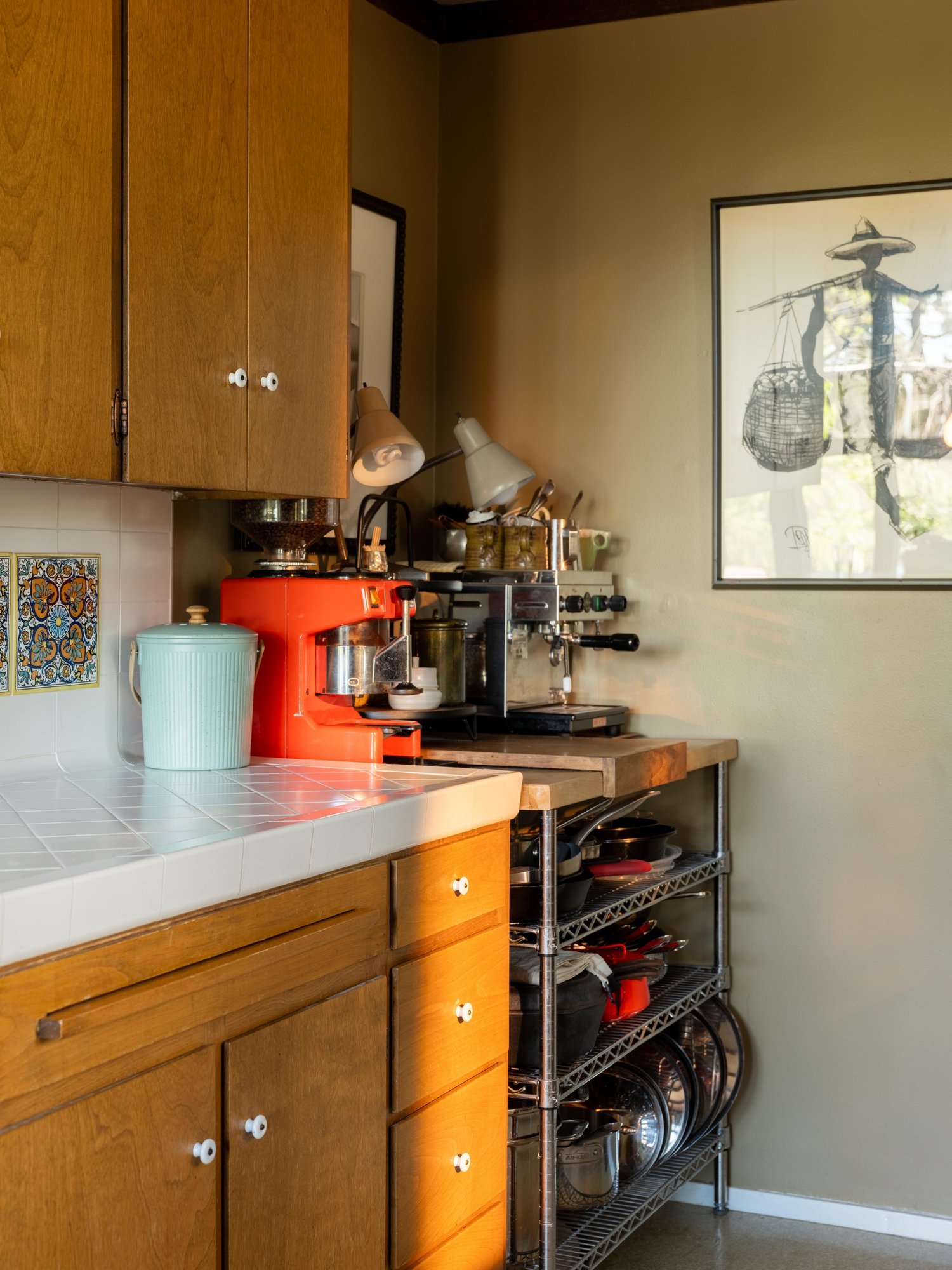 Original kitchen with warm timber cabinetry
