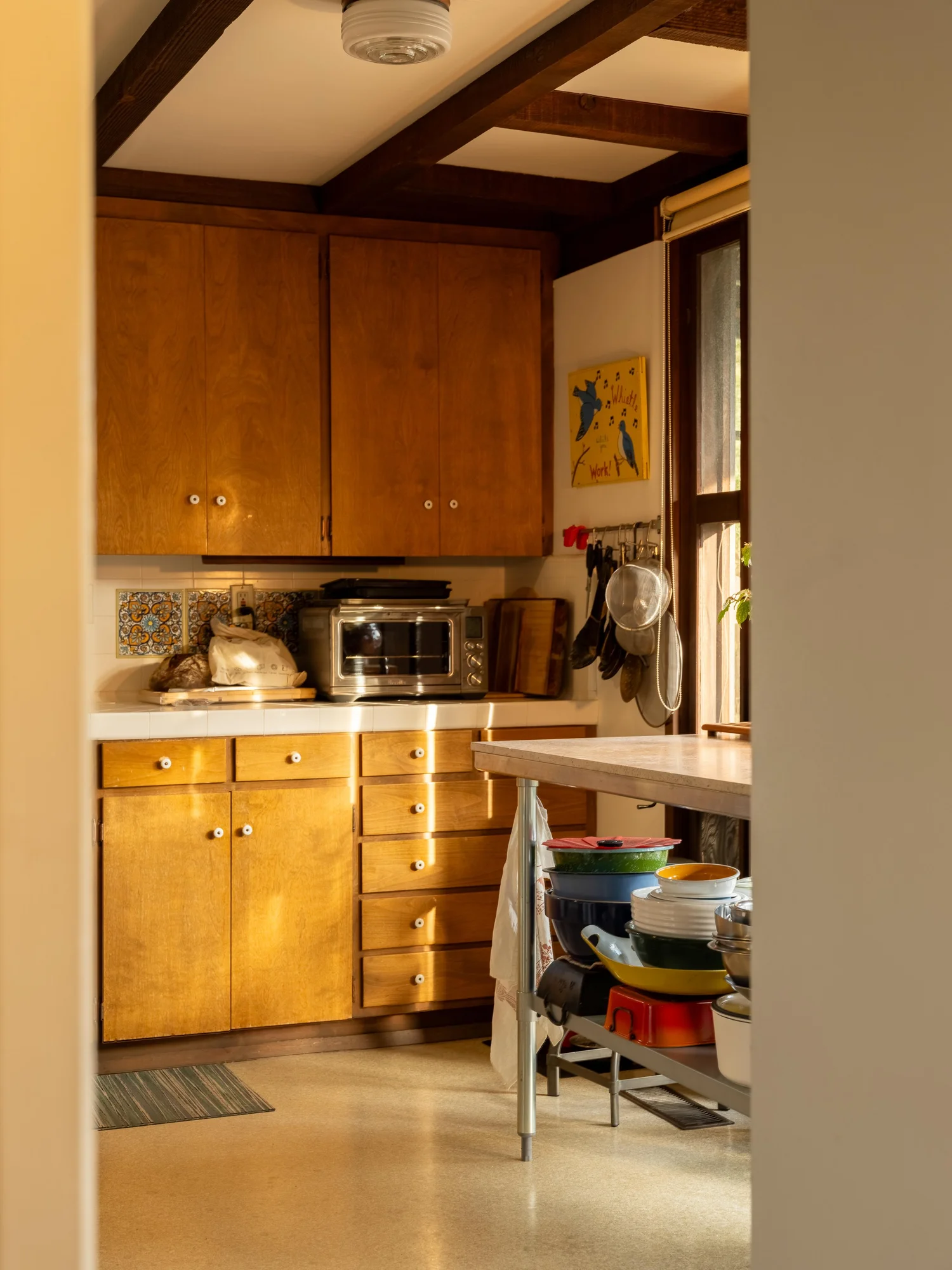 Pantry with built-in shelving