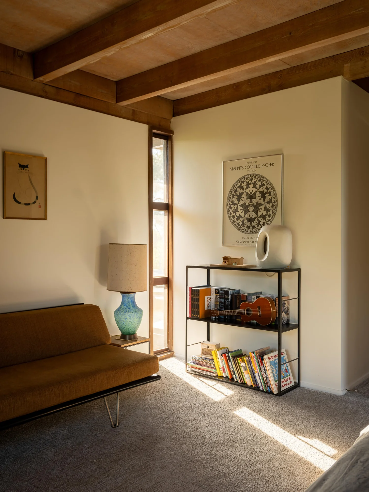 Bedroom with beamed ceiling
